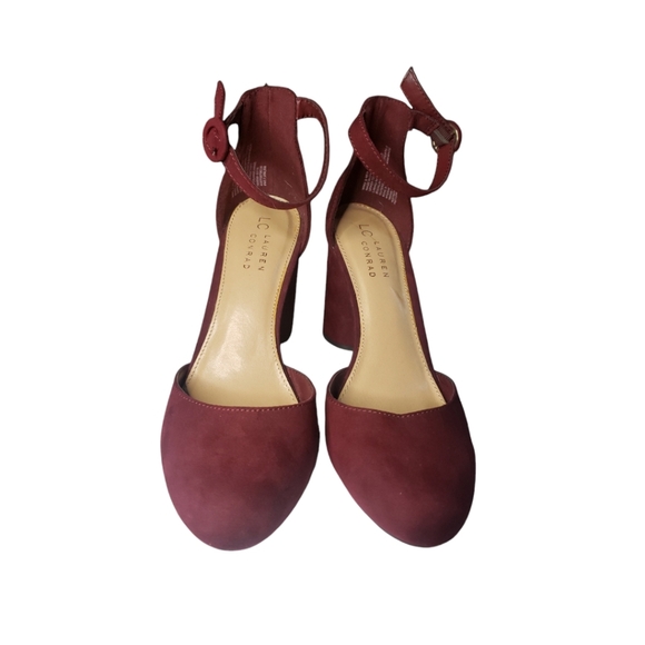 LC Lauren Conrad Hydrangea Wine High Heels Womens Size 9 - Picture 7 of 8